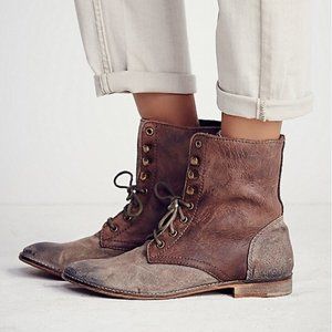 Free People suede/leather lace up boot 6.5 7